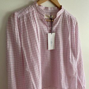 Olympia Etal petal pink gingham Tulla Top